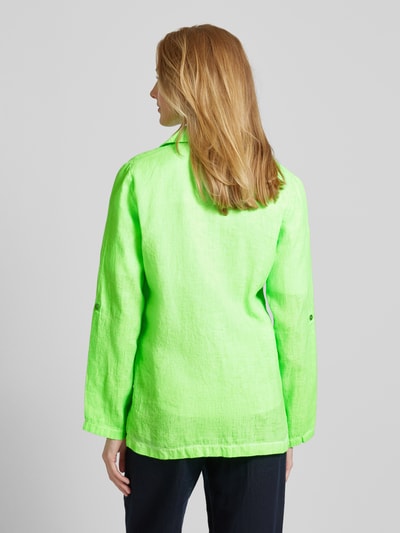 Emily Van den Bergh Lange blazer van linnen met reverskraag Neon groen - 5
