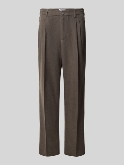 Jake*s Studio Men Bundfaltenhose aus Viskosemix Mittelbraun Mel 1
