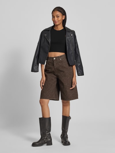 Only Slim fit korte tops van katoenmix, model 'VILMA' Zwart - 1