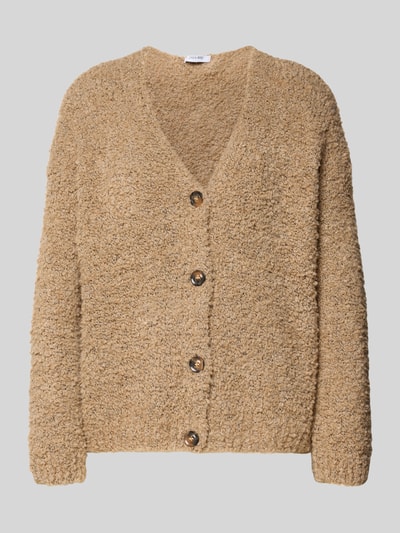 ZABAIONE Strickjacke mit V-Ausschnitt Modell 'So44fia' Taupe 2