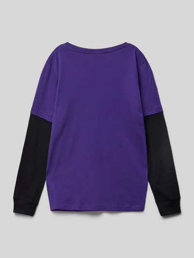 CHAMPION Sweatshirt mit Label-Details und Rundhalsausschnitt Lila 3