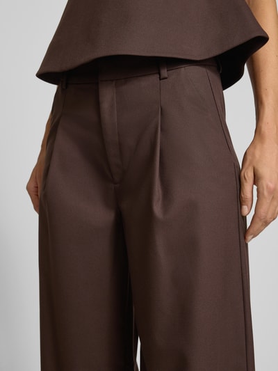 Gestuz Stoffen broek met achterzak, model 'paula' Donkerbruin - 3