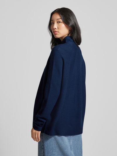 Drykorn Gebreide pullover van scheerwol met opstaande kraag, model 'LYZA' Marineblauw - 5