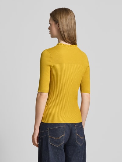 Zero Gebreid shirt van viscosemix met ronde hals Geel - 5