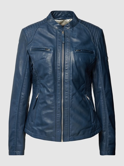 Cabrini Leren jack met ritssluiting Donkerblauw - 2