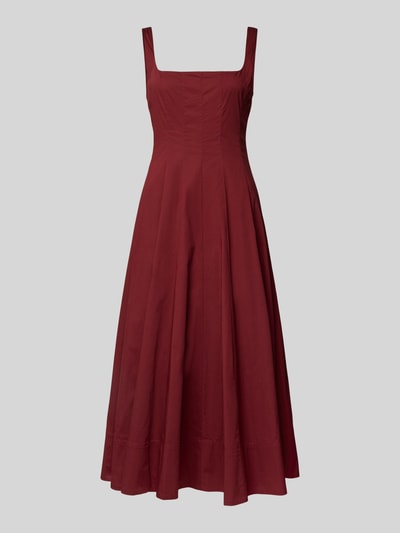 Staud Midikleid mit Karree-Ausschnitt Modell 'WELLS DRESS' Bordeaux 2
