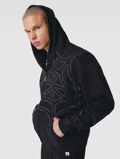 REVIEW Sweatjacke mit Strasssteinbesatz Black 3