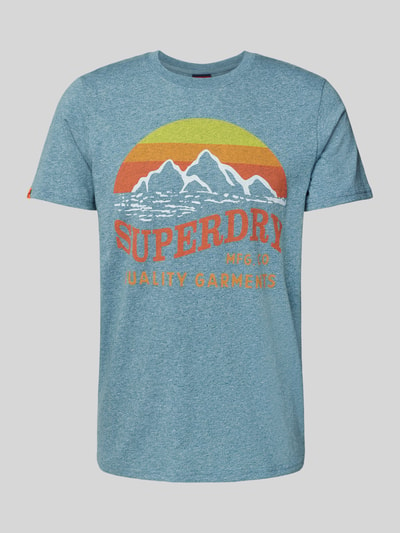 Superdry T-shirt z nadrukowanym motywem i logo model ‘Great Outdoors’ Oceaniczny 2