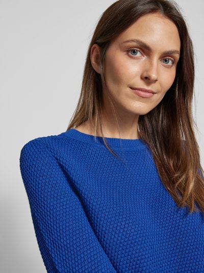 Vila Gebreide pullover met broderie anglaise, model 'dalo' Koningsblauw - 3