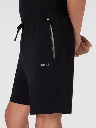 BOSS Sweatpants met labelstitching, model 'Mix&Match' Zwart - 3