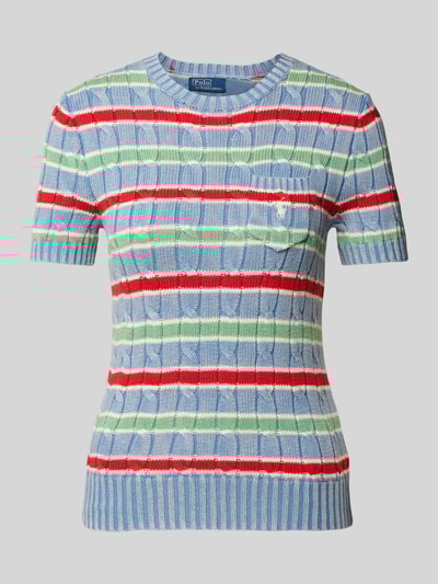 Polo Ralph Lauren Strickpullover mit Brusttasche Hellblau 2