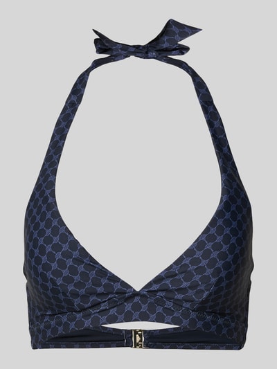 JOOP! Collection Góra bikini damska JOOP! Collection;Mieszanka materiałów z dodatkiem streczu;Dopasowany krój;Wiązanie na szyi;Trójkątny kształt;Zapięcie na haftkę Ciemnoniebieski 1