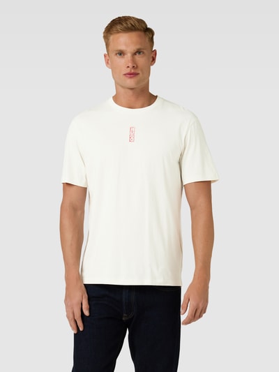 HUGO T-Shirt mit Label-Stitching Modell 'Danden' Offwhite 4