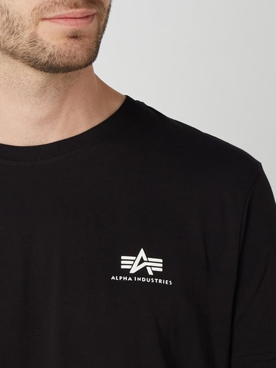 Alpha Industries T-shirt z nadrukiem z logo model ‘Basic T’ Czarny 3