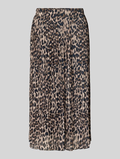 ZABAIONE Midirock mit Plisseefalten Mittelbraun 2