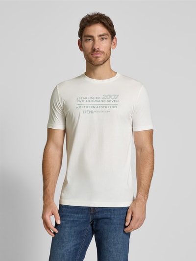 Tom Tailor Denim Regular Fit T-Shirt aus reiner Baumwolle Offwhite 4