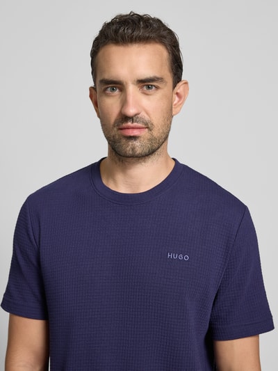 HUGO Regular Fit T-Shirt aus Baumwoll-Mix Modell 'AUSTIN' Marine 3