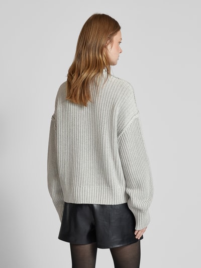 JAKE*S STUDIO WOMAN Oversized Strickpullover mit Strukturmuster Silber Melange 5