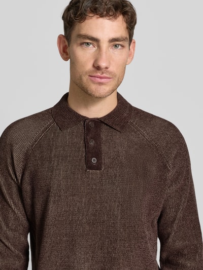 JAKE*S STUDIO MEN Strickpullover mit Polokragen Schoko 3