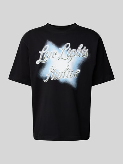 Low Lights Studios Oversized T-shirt met labelprint, model 'CHROMATIC' Zwart - 2