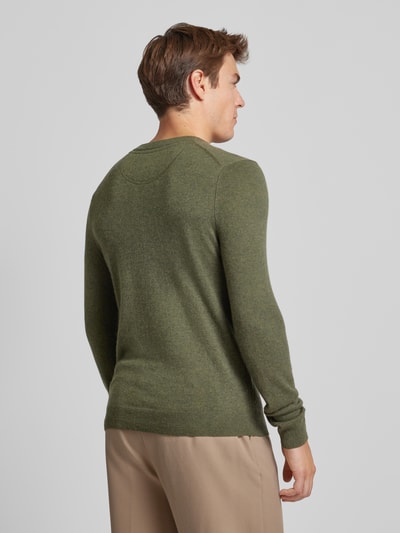 MCNEAL Gebreide pullover met ronde hals Kaki gemêleerd - 5