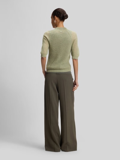 BOSS Slim fit pullover van alpacamix model 'FEWE' Lindegroen - 5