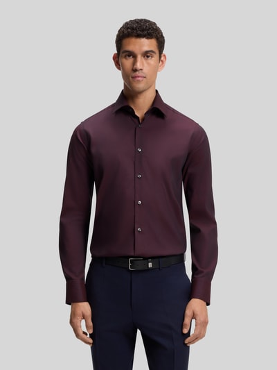 BOSS Regular Fit Businesshemd aus Baumwoll-Mix Bordeaux 4