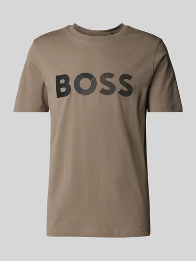 BOSS Green T-Shirt mit Label-Print Beige 2