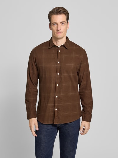 SELECTED HOMME Slim fit vrijetijdsoverhemd van puur katoen, model 'SLIMOWEN' Donkerbruin - 4
