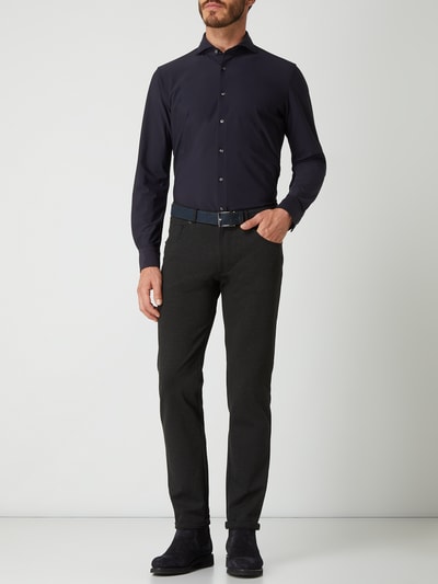 JOOP! Collection Slim fit zakelijk overhemd met stretch, model 'Pajos' Marineblauw - 1