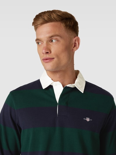 Gant Regular Fit Poloshirt mit Label-Stitching Modell 'SHIELD' Dunkelgruen 3