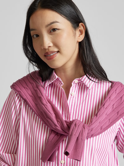 Gant Overhemdblouse met labelstitching Fuchsia - 3