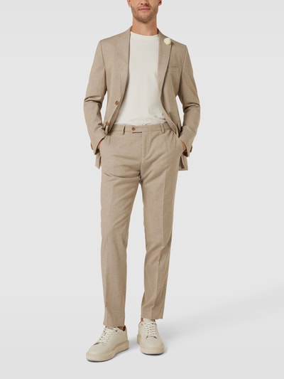 CG - Club of Gents Slim Fit Anzughose in melierter Optik Modell 'Paco' Sand 1