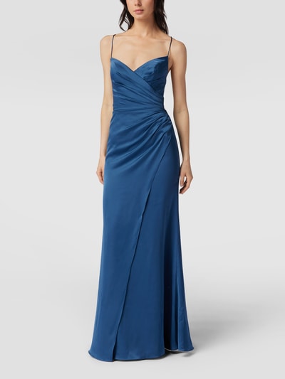 Luxuar Abendkleid in Wickel-Optik Rauchblau 4