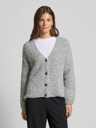 ZABAIONE Strickjacke mit gerippten Abschlüssen Mittelgrau 4