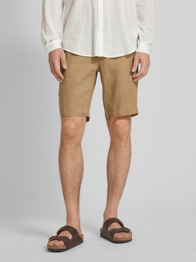 Mazine Leinenshorts in unifarbenem Design Modell 'Littlefield' Beige 4