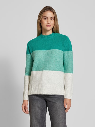 Tom Tailor Denim Regular fit gebreide pullover met colour blocking Groen - 4