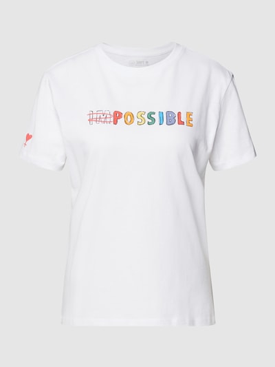 Jake*s Casual T-Shirt mit Statement-Print Weiß 2