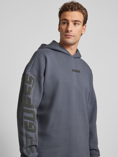 Guess Activewear Hoodie met labeldetail, model 'DALIM' Antraciet - 3