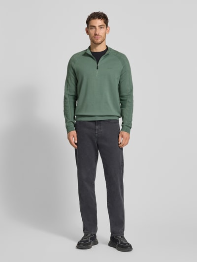 BOSS Green Regular Fit Troyer mit Schurwolle Modell 'MIRROR' Lind 1