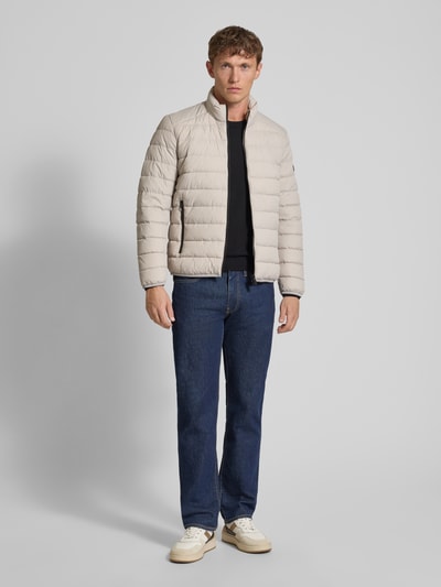 Marc O'Polo Kurtka pikowana o kroju regular fit z wodoodpornego materiału Jasnoszary 1