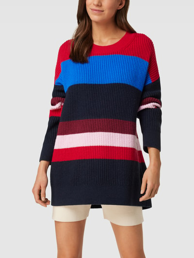 Tommy Hilfiger Strickpullover im Colour-Blocking-Design Modell 'VIBRANT STRIPE' Marine 4