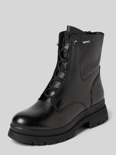 Tamaris Schnürstiefel aus Leder-Mix Black 1