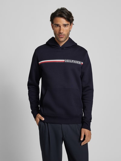 Tommy Hilfiger Bluza z kapturem z nadrukiem z logo Granatowy 4