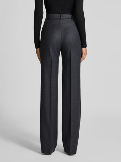 Max Mara Studio Regular fit wijde broek van scheerwolmix, model 'LAMBRO' Donkergrijs - 5