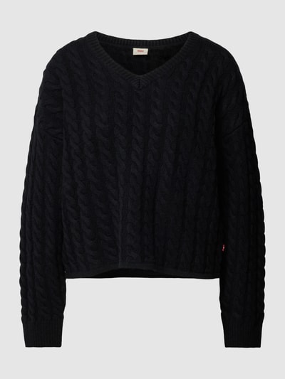 Levi's® Strickpullover mit Zopfmuster Modell 'RAE' Black 1