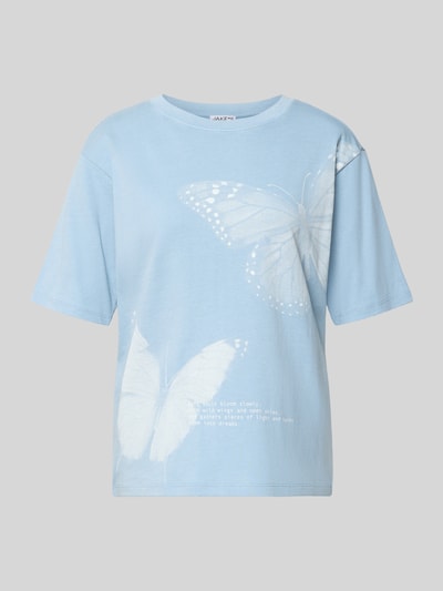 Jake*s Casual Relaxed Fit T-Shirt mit Motiv-Print Bleu 2