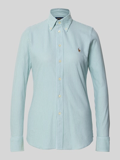 Polo Ralph Lauren Slim Fit Hemdbluse mit Button-Down-Kragen Gruen 2