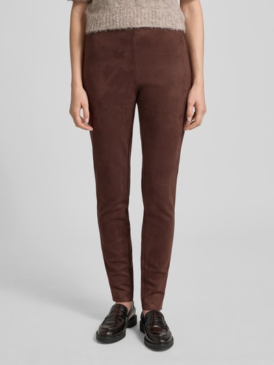 FREE/QUENT Spodnie materiałowe z imitacji zamszu model ‘LEXIE’ Szarobrązowy 4