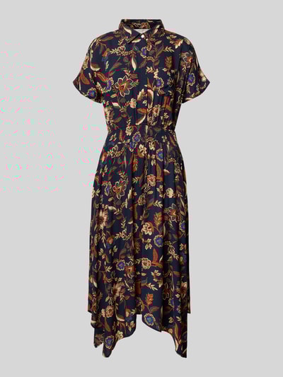 Apricot Midikleid aus Viskose mit Eingrifftaschen Marine 2